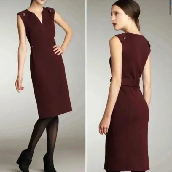 TORY BURCH BURGUNDY DRESS S - Picture 1 of 10
